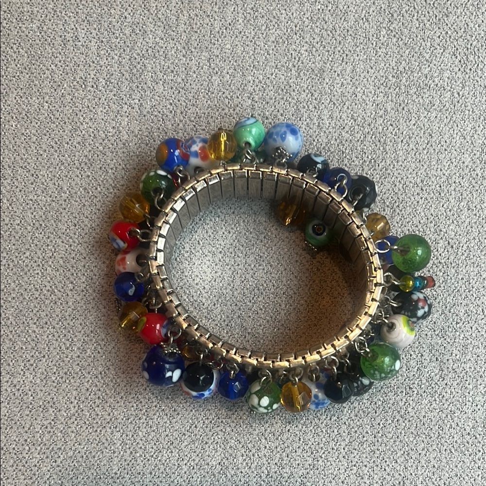 Vintage Multi-Color Glass Bead Bracelet - Picture 2 of 4